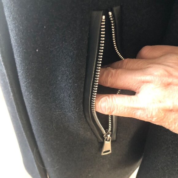 Like New - Calvin Klein Shawl Collar Wool Blend Double-Breasted Coat Size S - Picture 12 of 17